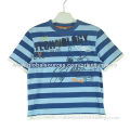Baby T-shirt with Print and Embroidery, Made of 100% Cotton, Yarn-dyed Single Jersey, Garment Washed